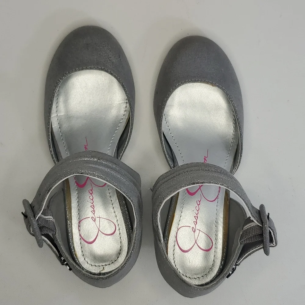 Jessica Simpson girls silver wedge dress shoes size 11